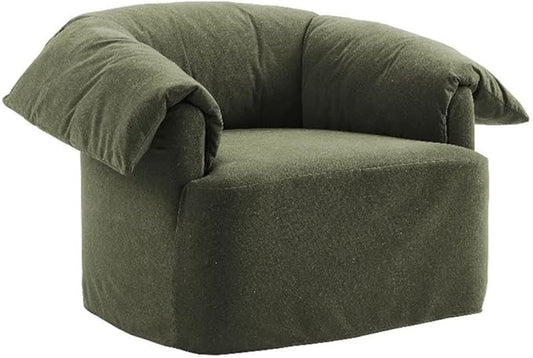 Modway Lark Oversized Accent Chair in Sage Fabric – Upholstered Modern Armchair with Down Blend Cushions – Slipcovered Chair for Living Room or Reading Nook