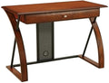 Pemberly Row Computer Desk 44W x 22D x 30H Medium Brown Oak Veneer with Black Powder-Coated Accents Engineered Wood Keyboard Tray Rustic Home Office Desk for Indoor Use
