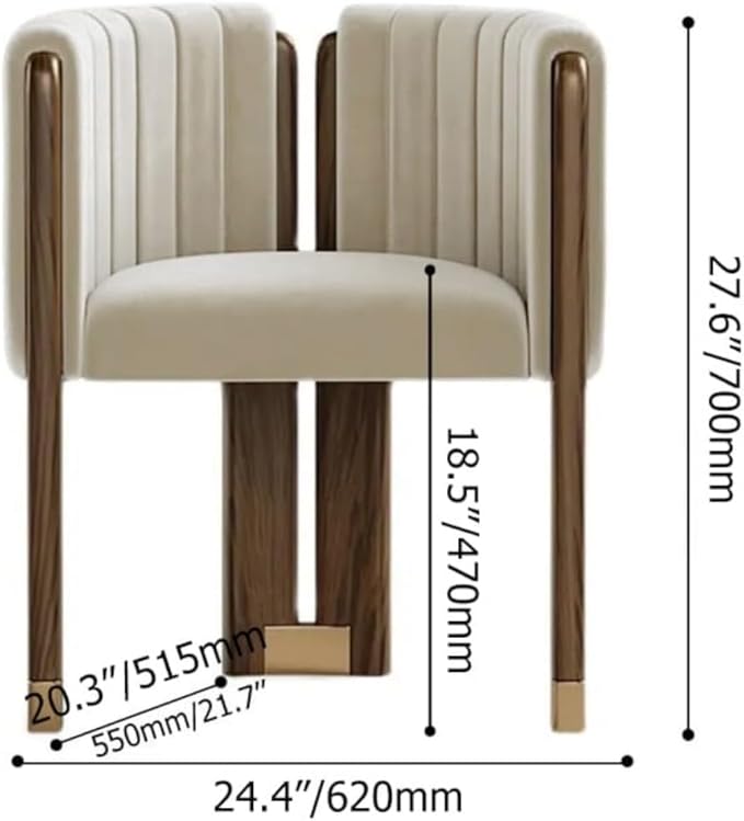 Velvet Fluted Accent Chair for Living Room with Wood Frame High Resilience Foam Elegant Modern Armchair (Beige)