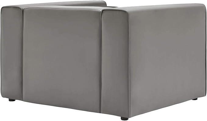 Modway Mingle Vegan Leather Lounge Armchair in Gray