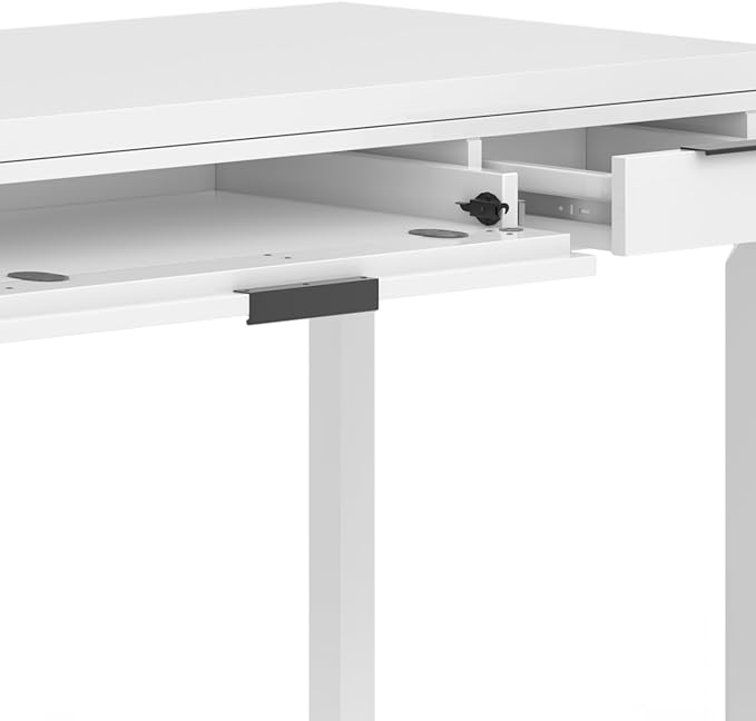 SIMPLIHOME Hollander Desk - 60 Inch Wide Solid Wood Writing Desk in White Contemporary Home Office Computer Table for Workspace or Study with 2 Drawers and Flip-Down Keyboard Tray