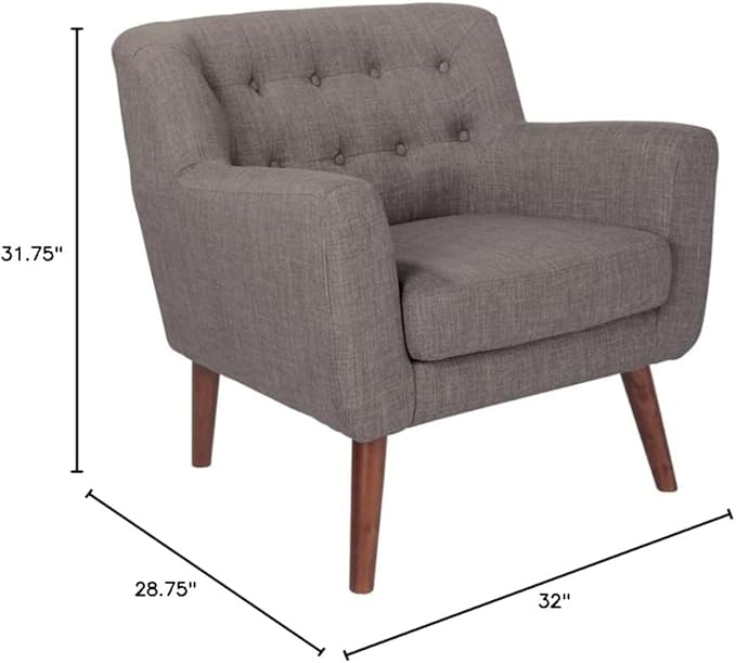 OSP Home Furnishings Arm Chair 32 x 28.63 x 31.63 Cement