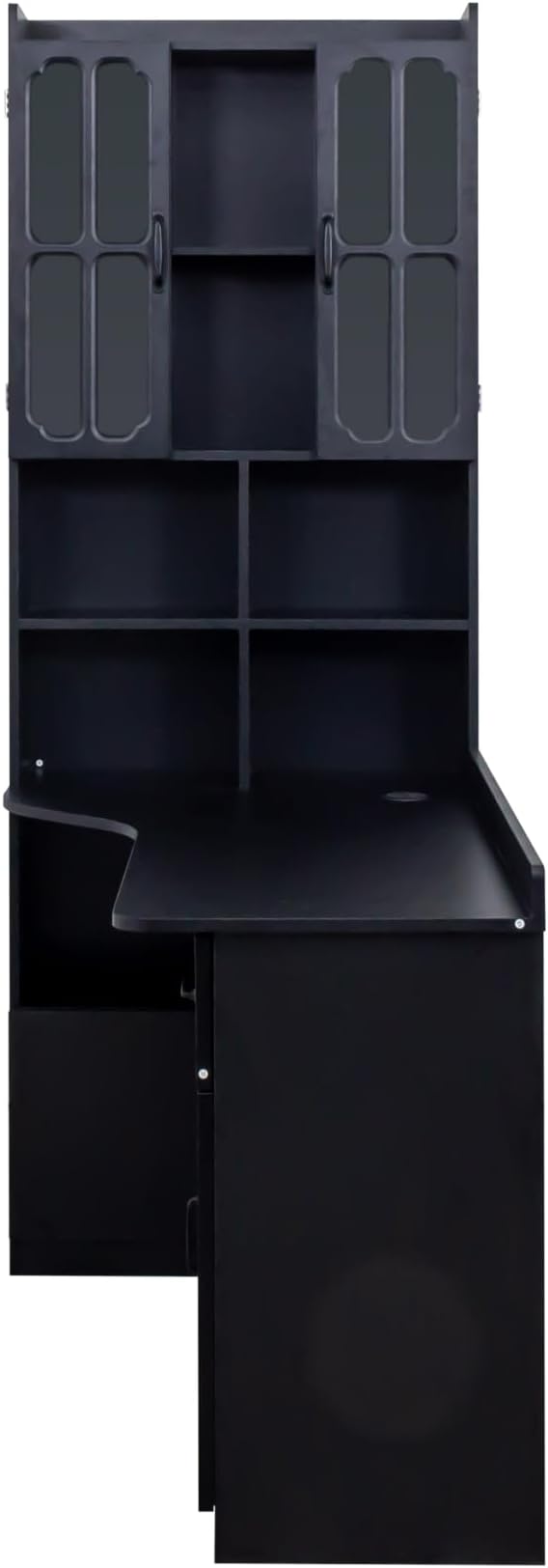 L-Shaped Corner Computer Desk for Home Office or Study Desk Study Modern Style Table with Drawers Bookshelf &amp 2-in-1 L-Shaped Design Large Working SpaceBlack