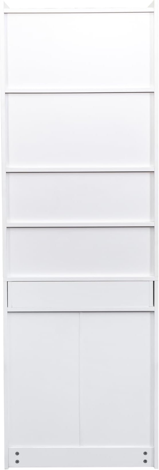 24 Foldable Storage Computer Desk Gaming Desk with Shelf &amp Drawer Home Office Desk for Space-Saving Workstation White