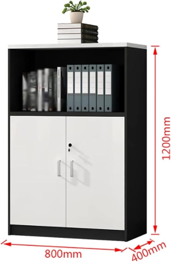 File Cabinet Lateral Filing Cabinet with Door Printer Stand with Open Storage Shelves(Color:White Door)