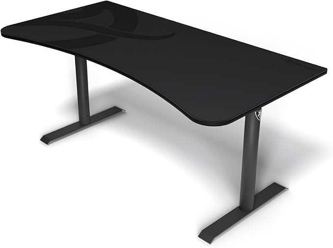 Arozzi Arena Ultrawide Curved Gaming and Office Desk with Full Surface Water Resistant Desk Mat with 3 Custom Monitor Mount Cut Outs and Under The Desk Cable Management Netting - Gunmetal