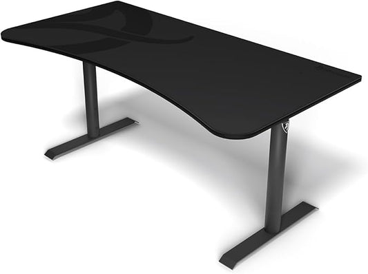 Arozzi Arena Ultrawide Curved Gaming and Office Desk with Full Surface Water Resistant Desk Mat with 3 Custom Monitor Mount Cut Outs and Under The Desk Cable Management Netting - Gunmetal