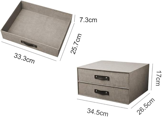 Drawer Organizerwith 2 Drawers Stackable Storage Box for Executive Office Supplies Desktop Filing A4 File Cabinet/HolderB1