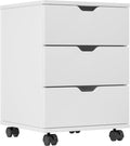 Hassyee 3-Drawer Vertical Filing Cabinet with Compact Storage Solution Rolling Wood Mobile File Cabinets with Four Casters for Home and Office (White)