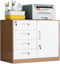 Office Filing Cabinet with Locking Tin File Cabinet Multi Drawer Storage Cabinet Floor Low Cabinet (Color : Coffee Color)