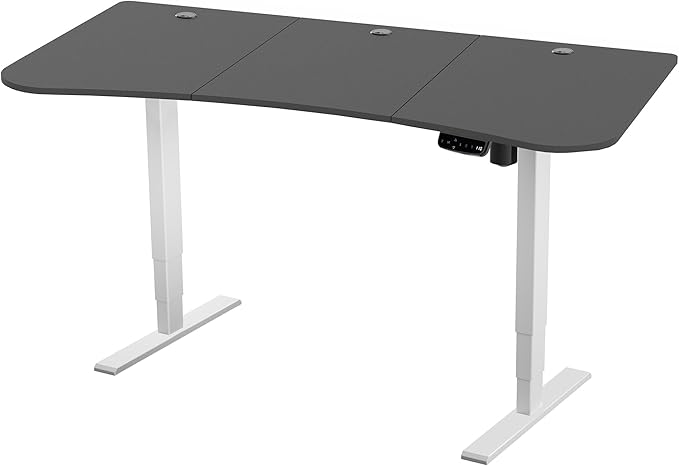 VIVO Electric 63 x 32 in Standing Desk Memory Height Adjustment 176 lb Frame Support 2E Series Black Top White Frame DESK-KIT-2EWB