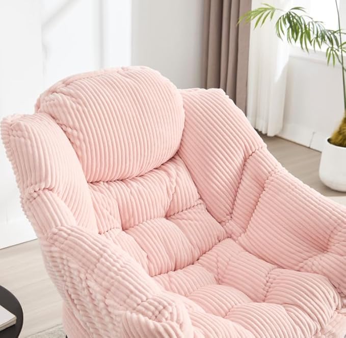 Lazy Chair with Ottoman Modern Lounge Accent Chair with Armrests &amp Side Pocket Reading Chair &amp Leisure Upholstered Footrest for Small Space Comfortable Living Room Chairs &amp Bedroom Chai