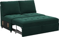 Belffin Pull Out Sofa Bed Module Part for Modular Sectional Sleeper Sofa Armless Loveseat with Pull Out Bed for Sectional Couch Green