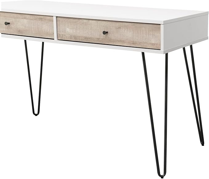 Taupe Oak Storage Desk - Modern Home Office &amp Study Space