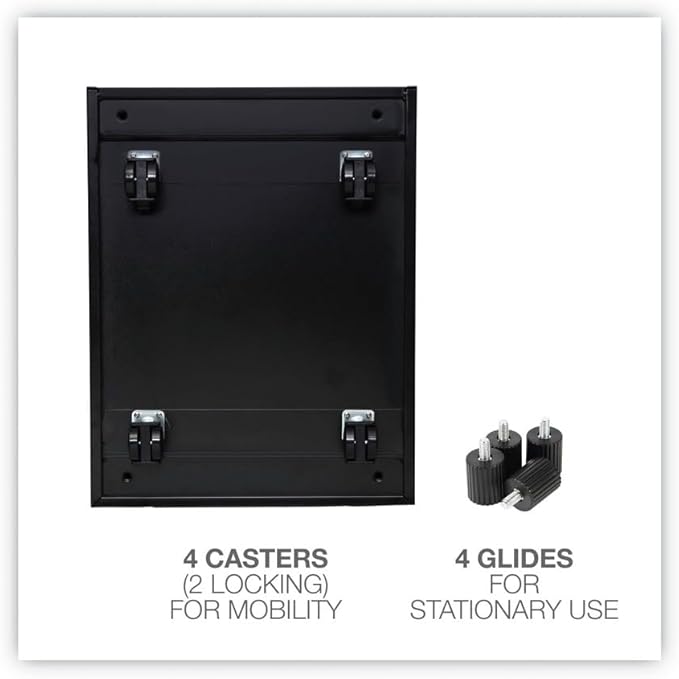 Alera PAFFBL Two-Drawer Metal Pedestal File 14 7/8w X 19-1/8d X 27-3/4h Black