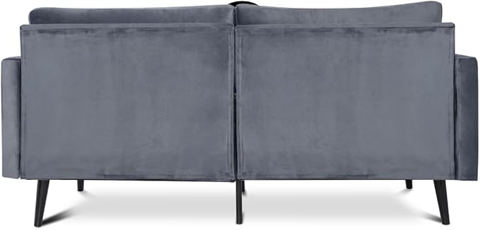 Milliard Velvet Loveseat Sofa 3 Seater 72 Couch with Soft Cushions - Compact One Box Design for Easy Apartment Delivery Modern Style for Living Room Bedroom Office (Velvet Grey) (Grey)