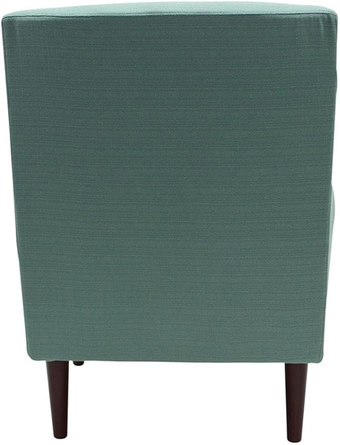 Pemberly Row Rolled Arm Lounge Chair 35 H x 28 W x 30 D Fabric Upholstery in Blue Finish Comfortable Accent Chair for Living Room or Bedroom Seating