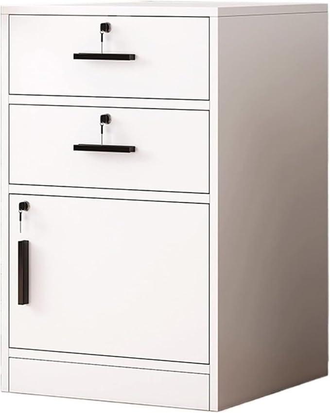 File Cabinet Side Cabinet Floor Storage Cabinet with Lock Low Cabinet Drawer Office Cabinet Data Cabinet Under Desk Storage(Color:D)