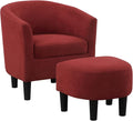 Convenience Concepts Take a Seat Churchill Accent Chair with Ottoman Red Microfiber
