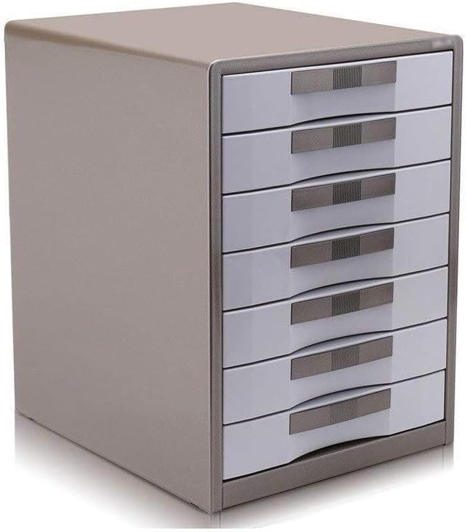 File Cabinet with Locking Aluminum Slide Drawers Locking Doors Desktop Data Storage Boxes
