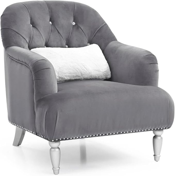 Glory Furniture Jewel Velvet Chair in Gray
