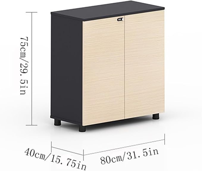GLigeT Filing Cabinet Office Filing CabinetWooden Double Door Storage CabinetFile CabinetWith Combination LockTwo Storage Small Side Cabinet File Storage Cabinets