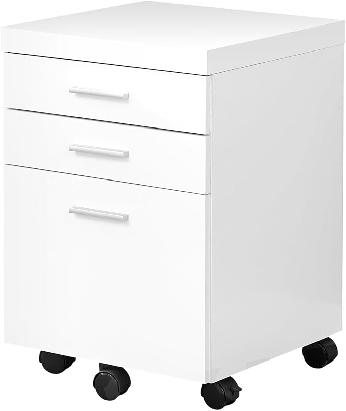 File Cabinet Rolling Mobile Storage Drawers Printer Stand Office Work White Laminate Contemporary Modern