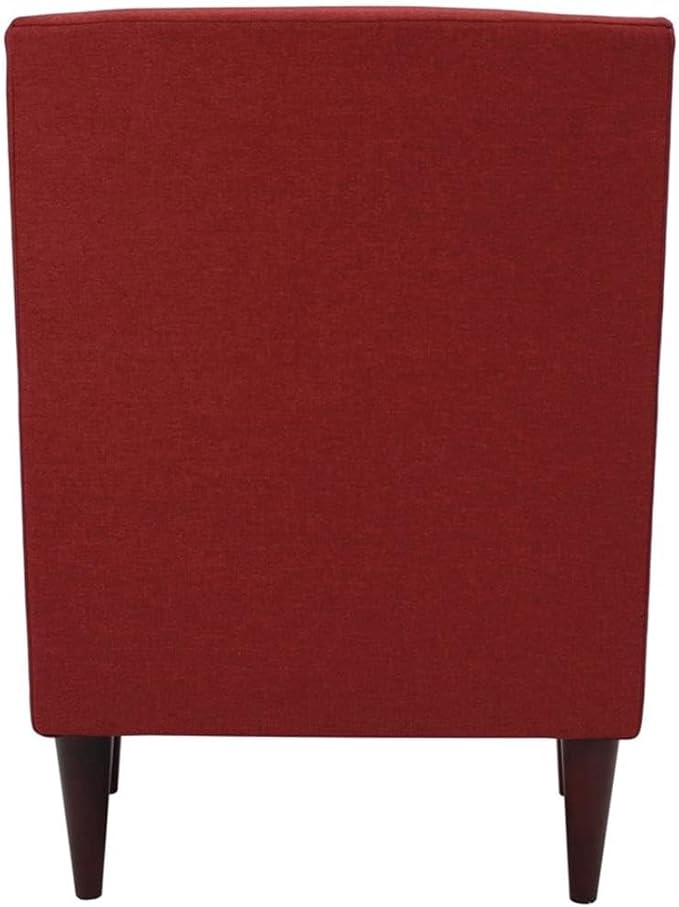 Pemberly Row Traditional Fabric Arm Chair Picante Red Finish 34.5 H x 28 W x 30 D Woven Textured Fabric Padded Seat Durable Construction Classic Accent Chair for Living Room or Bedroom