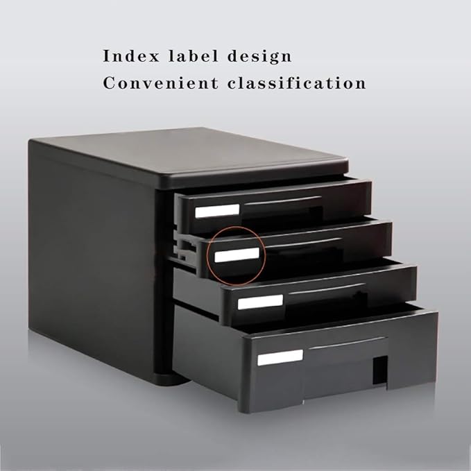 Filing CabinetsFile Shelves for Desk File Cabinet 4-layer Drawer Plastic Desktop File Cabinet Lock-free Office Data Storage Box Household Large-capacity Storage Cabinet Fully Assembled ( Color :