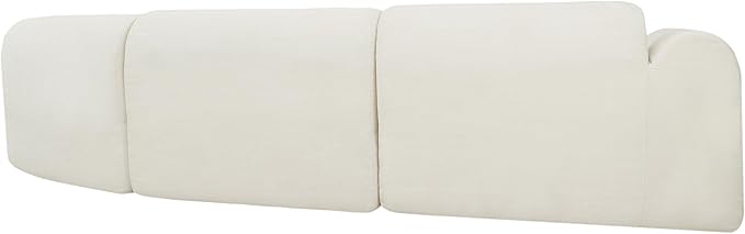 140 Modern Curved Sectional Sofa with High-Density Fully Compressed Sponge and Chaise Lounge 3-Piece Set Fully Assembled Right Hand Facing Perfect for Living RoomLounge (Beige#84)