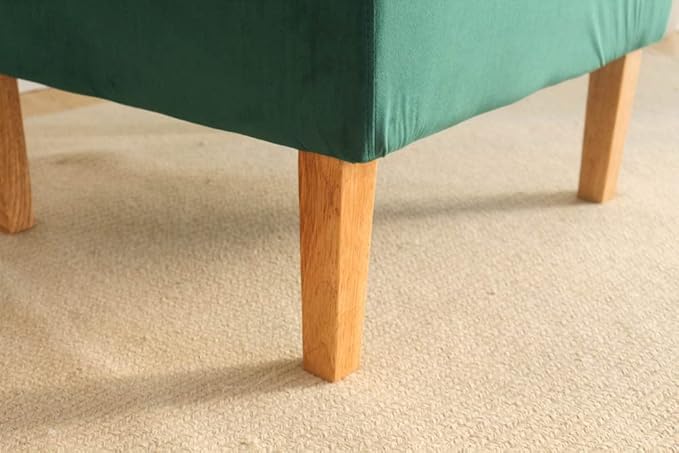 TAKUKA Modern Accent Chair with Ottoman SetComfy Velvet Fabric Armchair with Footrest Upholstered Chair with Side Pocket Soft Reading Lounge Chair for Living RoomBedroomOffice (Velvet Green)