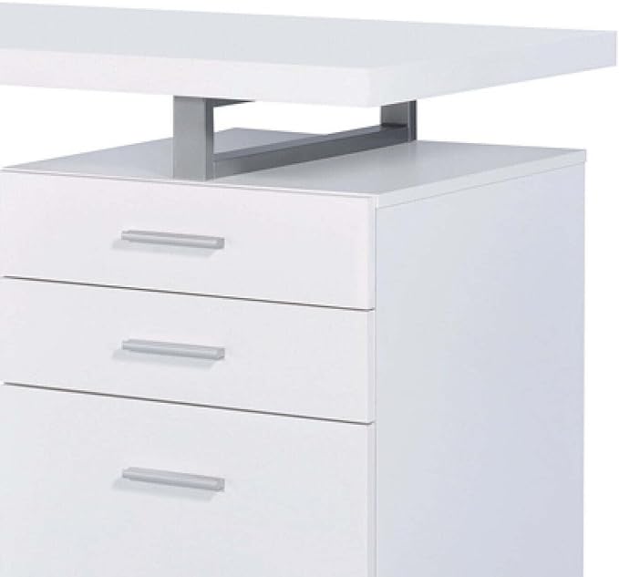 Medieval Moods White Office Desk 23.5 x 47.25 x 30 Reversible Setup Suitable for Home Office and Study Spaces
