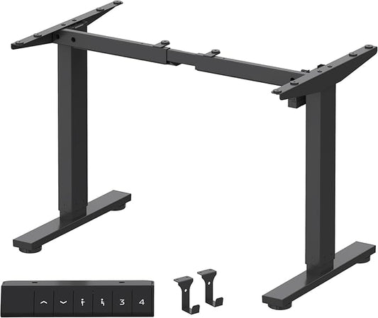 FLEXISPOT EN1 Height Adjustable Standing Desk Frame with Memory Controller Electric Sit Stand Desk Base for Home and Office (Black Frame Only)