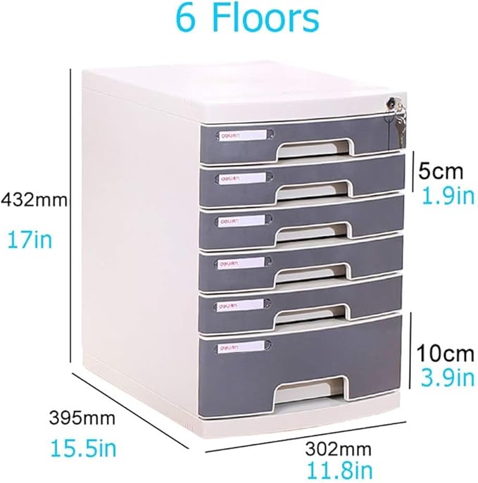 File Cabinet Desktop Cabinet with Lock Drawer Storage Cabinet 4/5/6/7 Tier File Cabinet Organize Files to Improve Efficiency for Office Supplies6 Floors
