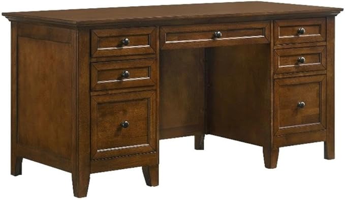Intercon San Mateo Home Office 62 Wide Executive Desk with 7 Drawers Tuscan