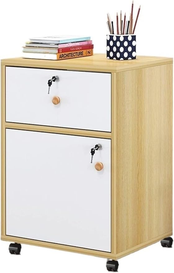 Filing Cabinet with Lock - Mobile Data Storage Suitable for Office and Home Organizations(B1)