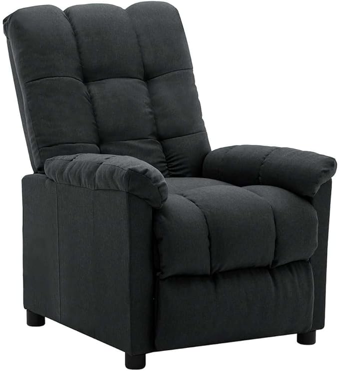 vidaXL Recliner Dark Gray Polyester Fabric Standard Adjustable Footrests
