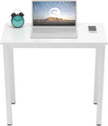 Need 31 Inch Small Computer Desk Modern Simple Style Writing Desk for Home Office Basic PC Work Desk with White Metal Frame White