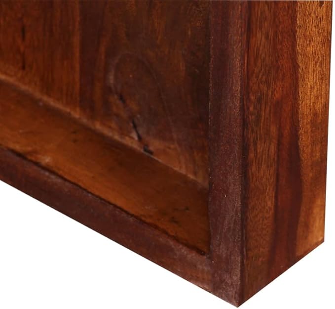 Vintage-Style Wooden Sideboard/Desk Writing Computer Desk Home Office Desk Writing Study Table PC Desk Workstation for Bedroom Solid Sheesham Wood Brown 47.2 x 19.7 x 29.9 -AA