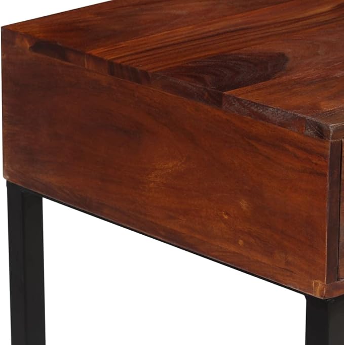 Home Office Desk Writing Desk with 4 Drawers Study Table for Adults/Student Vanity Makeup Dressing Table Save Space Work Desk PC Laptop Stand Brown