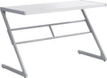 Computer Desk Home Office Laptop 48 l Work White Laminate Grey Metal Contemporary Modern