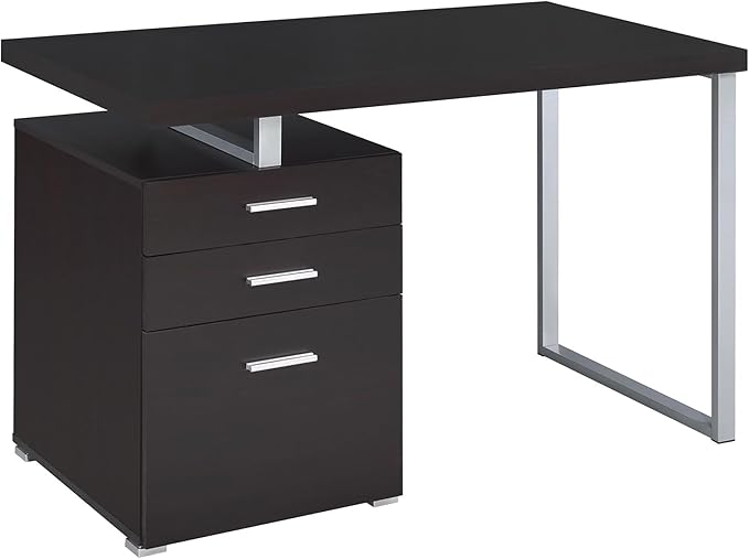 Cappuccino 3-Drawer Reversible Office Desk