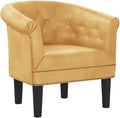 vidaXL Tub Chair Comfy Tub Club Chair Accent Barrel Armchair for Living Room Bedroom Single Sofa Tub Bucket Chair Gold Faux Leather