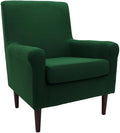 Pemberly Row Rolled Arm Lounge Chair 35 H Fabric Upholstery Emerald Green Finish 17.5 Seat Height Contemporary Accent Chair for Living Room or Bedroom