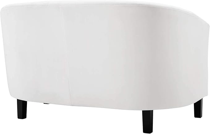 Modway Prospect Channel Tufted Upholstered Velvet Loveseat White