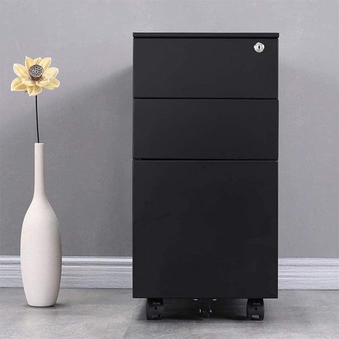 Three-Layer Floor-Standing File Cabinet with Lock | Fully Assembled A4 File Storage Solution