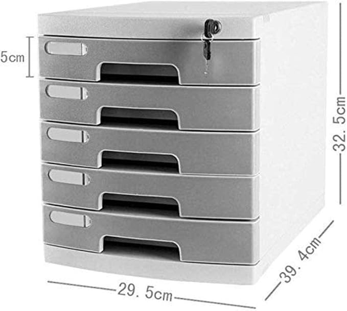 File Cabinet with Lock and Drawers Mobile Multifunctional Cabinet 5 Drawers Office Desk File Storage Cabinet Storage Bookshelf (Blue)