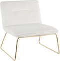 LumiSource Casper Velvet Accent Chair Armless Chair Gold Accent Chair for Living Room Comfy Chair for Bedroom Contemporary Chair