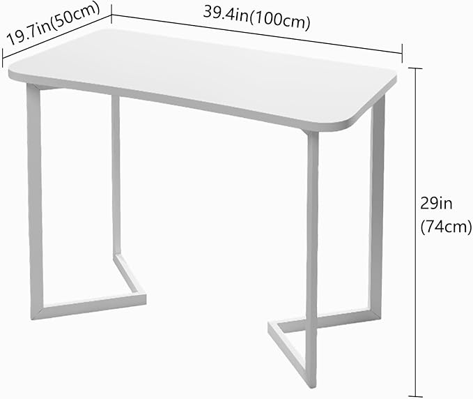 Computer Desk 40 Inch Small Table for OfficeModern Simple Style Writing Study Work Gaming Table for Home Office (White)