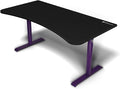 Arozzi Arena Ultrawide Curved Gaming and Office Desk with Full Surface Water Resistant Desk Mat with 3 Custom Monitor Mount Cut Outs and Under The Desk Cable Management Netting - Deep Purple
